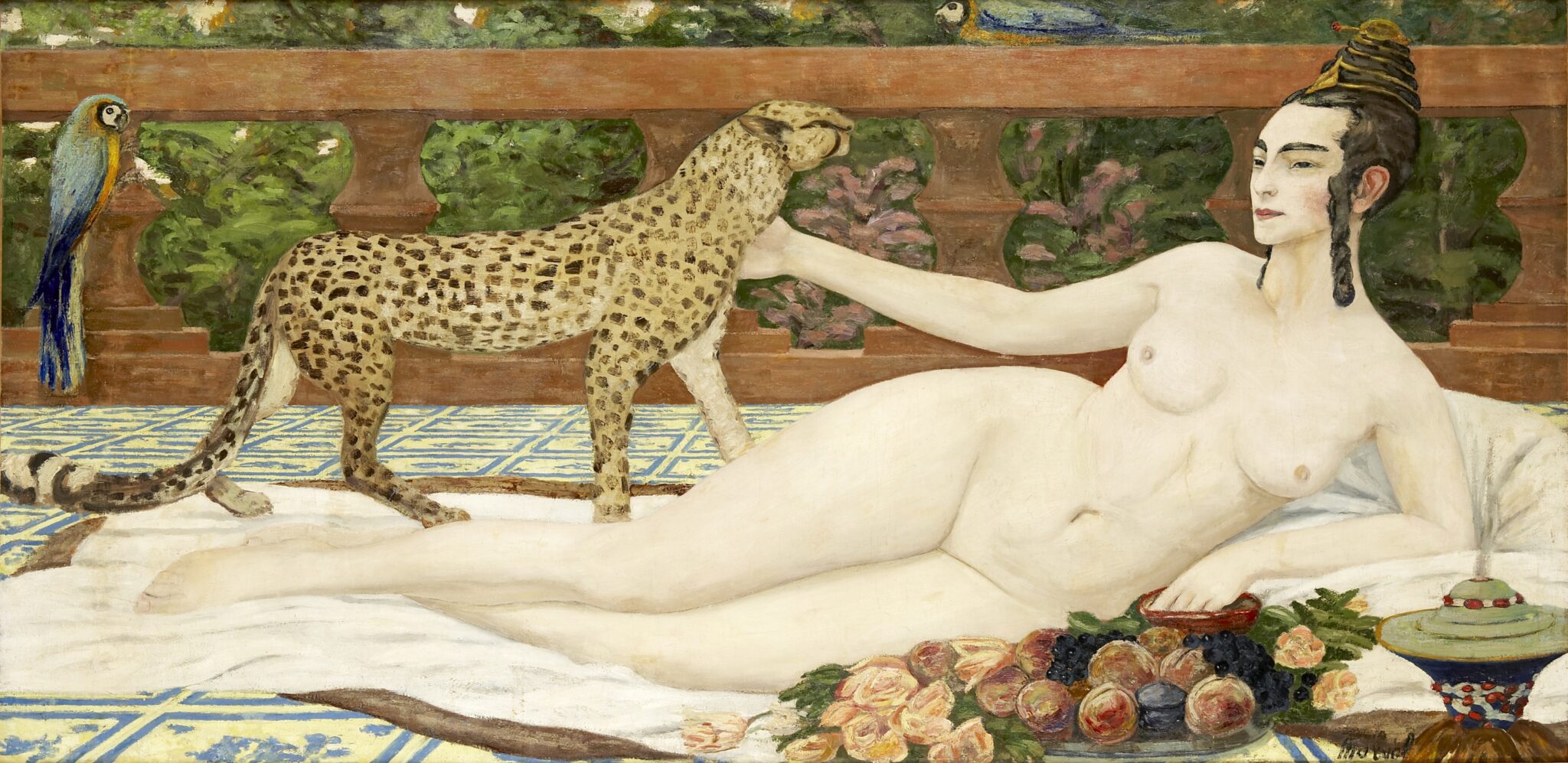 Jacqueline Marval, <em>L'Odalisque au guépard</em> (1900), olio su tela, collezione privata.